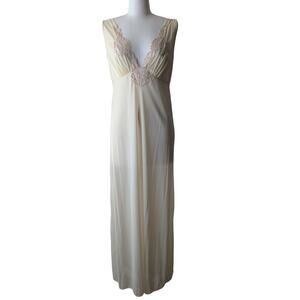 Kayser Vintage Lace Trim Gown Maxi Dress